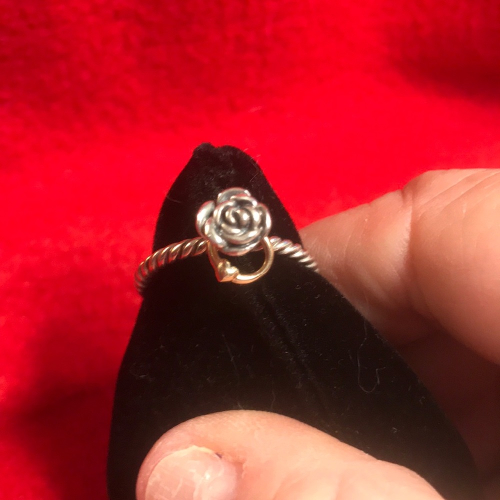 Pandora Rose with Gold heart ring on Ring